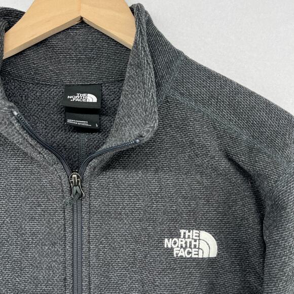 THE NORTH FACE Sweatshirt Mens L Textured Cap Rock 1/4 Zip Pullover Fleece Gray - Picture 6 of 16